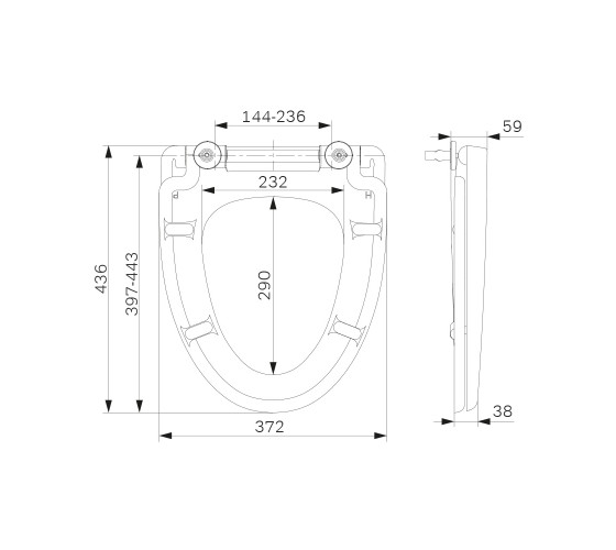 Сиденье для унитаза с микролифтом, быстросъемное AM.PM C537851WH Bliss L