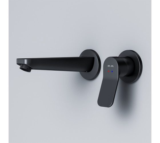 Смеситель для раковины, монтируемый в стену, черный AM.PM F85A72622 X-Joy