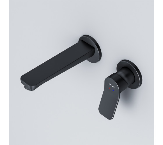 Смеситель для раковины, монтируемый в стену, черный AM.PM F85A72622 X-Joy