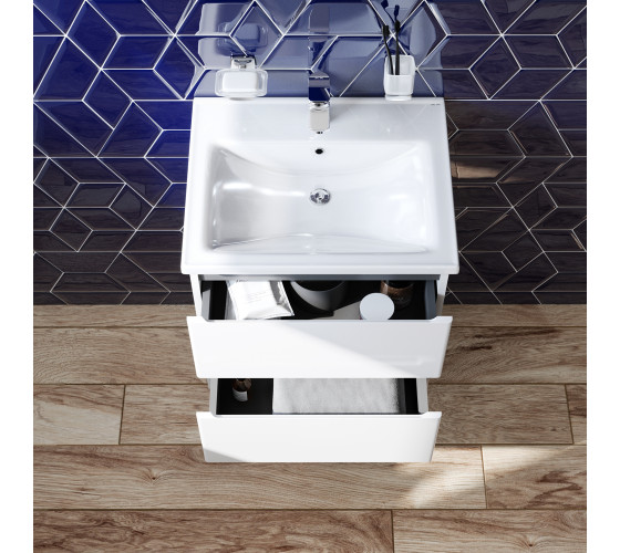 Тумба с раковиной, подвесная, 55 см, 2 ящика AM.PM M85-FHX0552-WC0552WG38 X-Joy