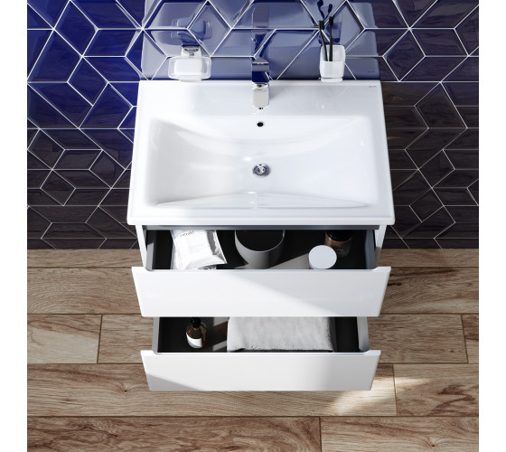 Тумба с раковиной, подвесная, 65 см, 2 ящика AM.PM M85-FHX0652-WC0652WG38 X-Joy