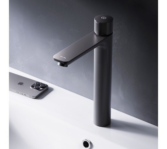 Смеситель для умывальника высокий TouchReel, чёрный AM.PM F85A92522 X-Joy