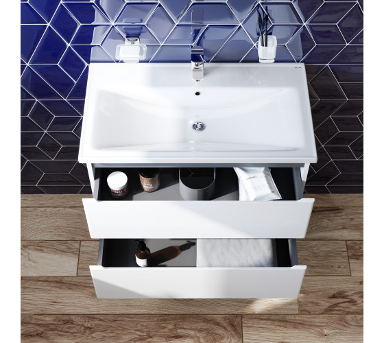 Тумба с раковиной, подвесная, 80 см, 2 ящика AM.PM M85-FHX0802-WC0802WG38 X-Joy
