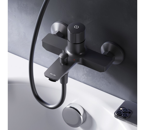 Смеситель для ванны и душа TouchReel, черный AM.PM F85A10522 X-Joy
