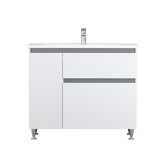 Тумба с раковиной, напольная, 100 см, левая, 2 ящика AM.PM M85-FSL10026-WC10026WG38 X-Joy