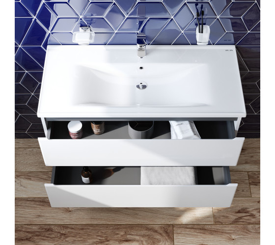 Тумба с раковиной, подвесная, 100 см, 2 ящика AM.PM M85-FHX1002-WC1002WG38 X-Joy