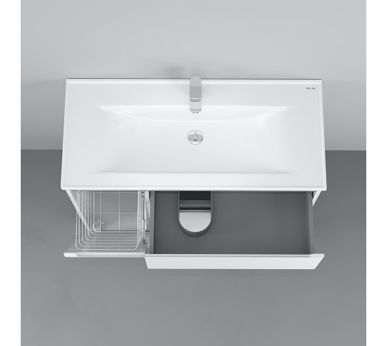 Тумба с раковиной, напольная, 100 см, левая, 2 ящика AM.PM M85-FSL10026-WC10026WG38 X-Joy