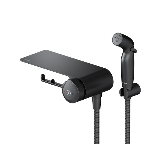 Смеситель TouchReel, монтируемый в стену с гигиеническим душем и полкой AM.PM F0H85A822  X-Joy