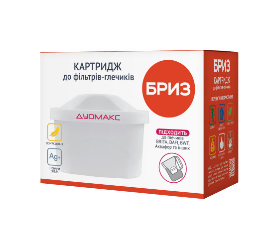 Змінний картридж Бриз Дуомакс, для фільтрів-глечиків Бриз, Brita, Dafi, BWT, Ecosoft (BRK0310)