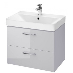Тумба подвесная CERSANIT B386 Lara серая с умывальником Mille Slim 60 (S801-358)