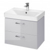 Тумба подвесная CERSANIT B386 Lara серая с умывальником Mille Slim 60 (S801-358)