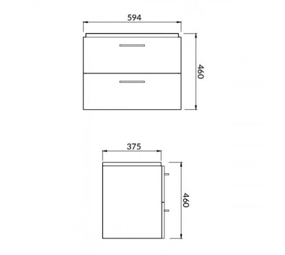 Тумба подвесная CERSANIT B386 Lara серая с умывальником Mille Slim 60 (S801-358)