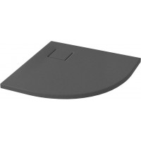 Душовий піддон B452 акриловий напівкруглий Cersanit Tako Slim 80x4 із сифоном, сірий матовий (S932-159)