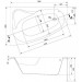 Ванна акриловая Cersanit Sicilia 150х100 левая с ножками, (S301-095)