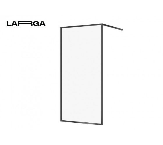 Душевая стенка Walk-in Cersanit Larga 100х200 профиль черный (S932-139)