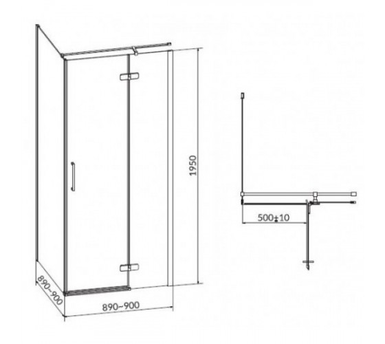 Душевая кабина Cersanit Jota 90x90 правая, прозрачное стекло, без поддона, (S160-002)