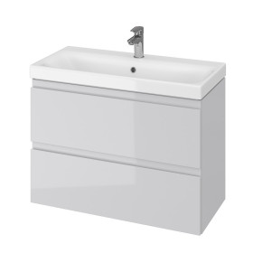Тумба подвесная с умывальником CERSANIT MODUO SLIM 80  B07 серая (UN509-045)