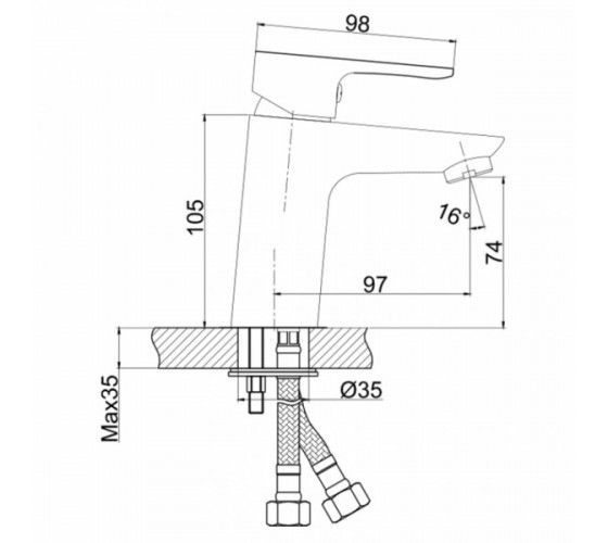 Смеситель для умывальника Cersanit Cersania (S951-409)