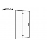 Душевые двери распашные Cersanit Larga 120х195 L, левая, профиль чёрный (S932-130)