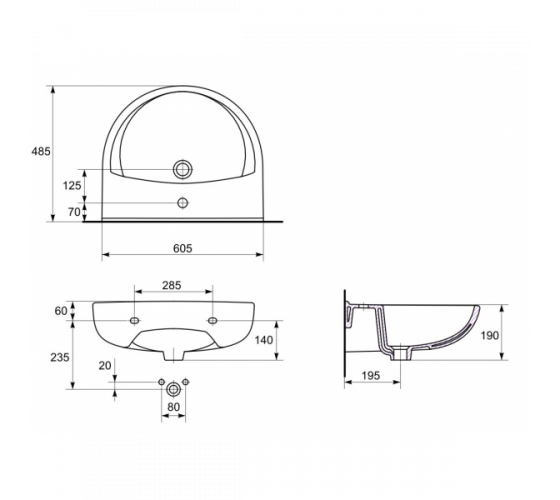 Умывальник Mito (Cersanit) President 60 (K08-104)