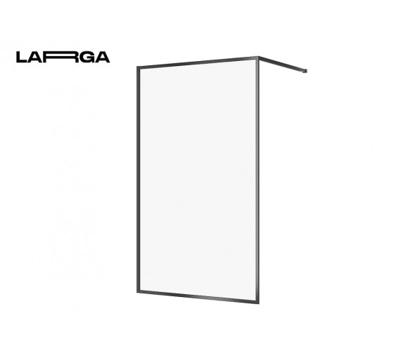 Душевая стенка Walk-in Cersanit Larga 120х200 профиль чёрный (S932-140)
