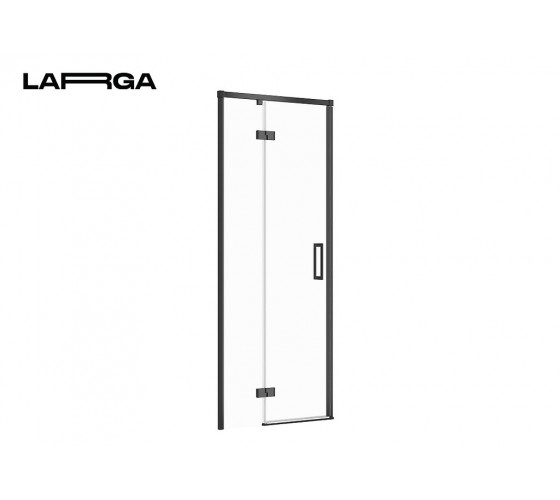 Душевые двери распашные Cersanit Larga 80Х195 L, левая, профиль черный (S932-127)