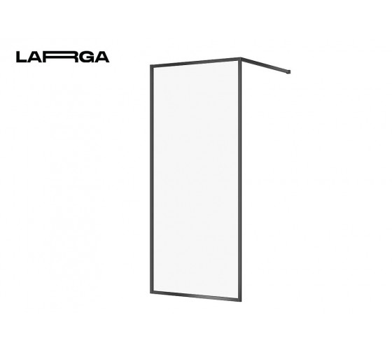 Душевая стенка Walk-in Cersanit Larga 90х200 профиль черный (S932-138)