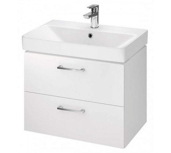 Тумба подвесная CERSANIT B387 Lara белая с умывальником Mille Slim 60 (S801-359)