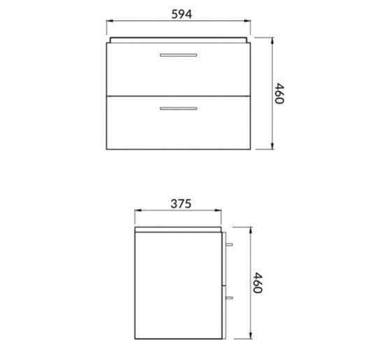 Тумба подвесная CERSANIT B387 Lara белая с умывальником Mille Slim 60 (S801-359)