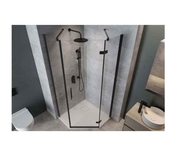 Душова кабіна п'ятикутна Cersanit Jota 90x90х195 R чорна, права (S160-015)