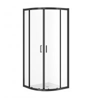 Душевая кабина полукруглая Cersanit ZIP Black 80*80*190 см черный профиль, без поддона (S163-007)