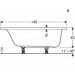 Ванна акрилова Kolo SUPERO 140x70, прямокутна, з ніжками (5340000)