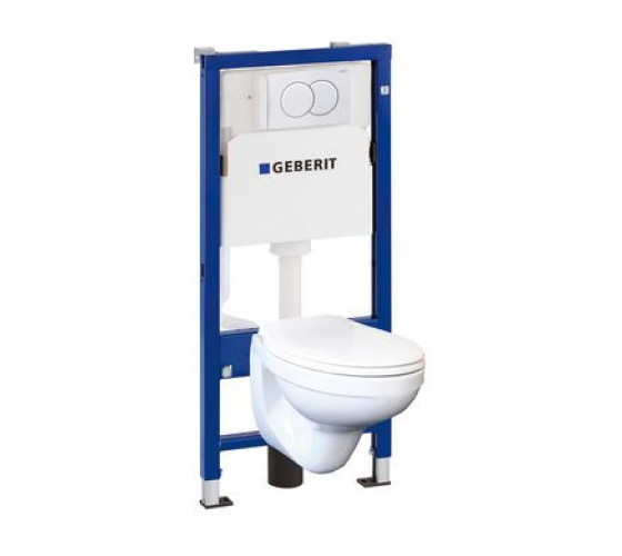 Інсталяція Geberit Duofix Pro 20 з клавішею Delta01 біла + унітаз KOLO Idol із сидінням Soft Close (118.315.11.1)