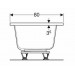 Ванна акрилова Kolo SUPERO DUO 180x80, прямокутна, центральний злив, з ніжками (5363000)