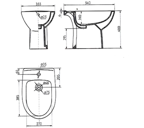 Біде підлогове Kolo Freja (L75000000)