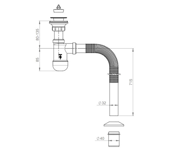 Сифон для умывальника Prevex Basic PR3-D4NF3-004