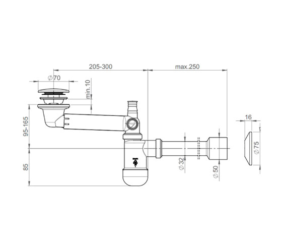 Сифон для умывальника Prevex Preloc PR3-C4N35-001