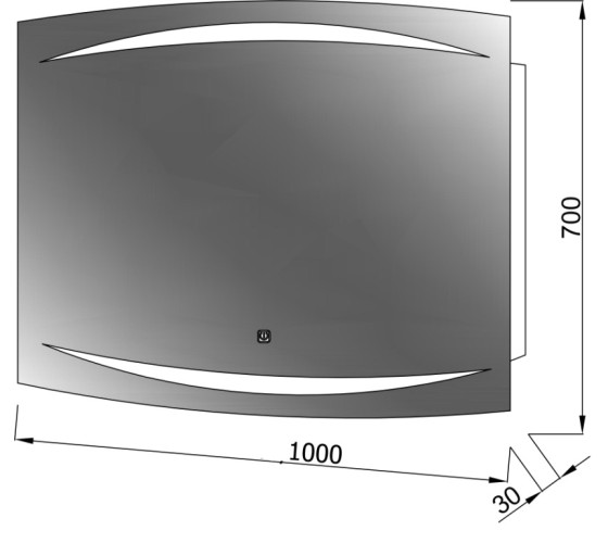 Зеркало Юввис Смайл Z-1000*700 LED S