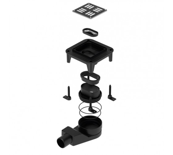 Трап для душа Waterway Spot X серый корпус 100х100 (WSX100001G2)