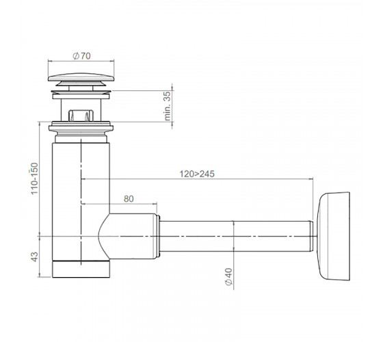 Сифон для умывальника Prevex EasyClean золото 1512417