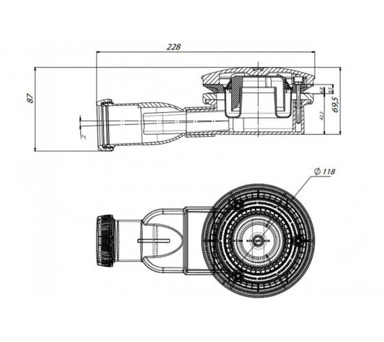 Сифон для низкого душевого поддона Waterway Sink 90 хром (WSS500001)