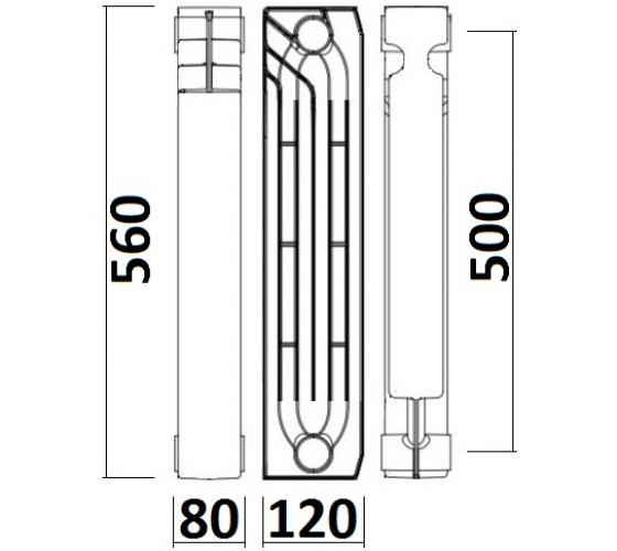 Радиатор биметаллический секционный QUEEN THERM 500/120 (кратно 10 секций)