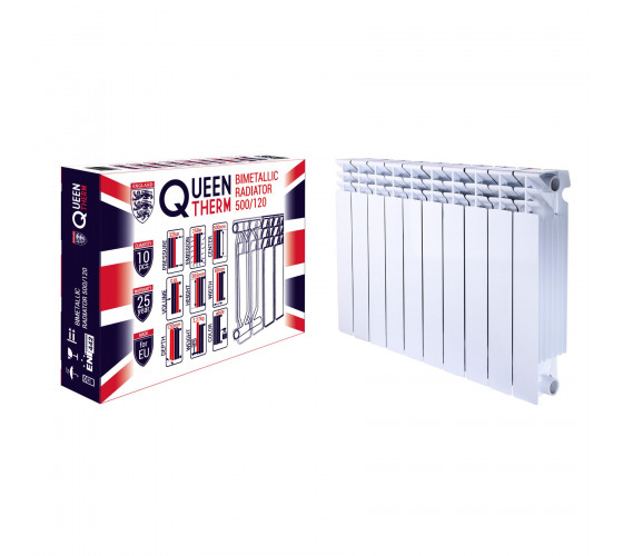 Радиатор биметаллический секционный QUEEN THERM 500/120 (кратно 10 секций)