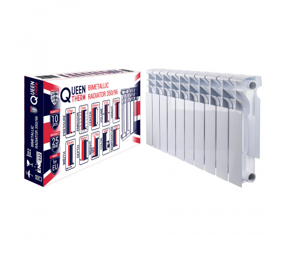 Радиатор биметаллический секционный QUEEN THERM 350/96 (кратно 10 секций)