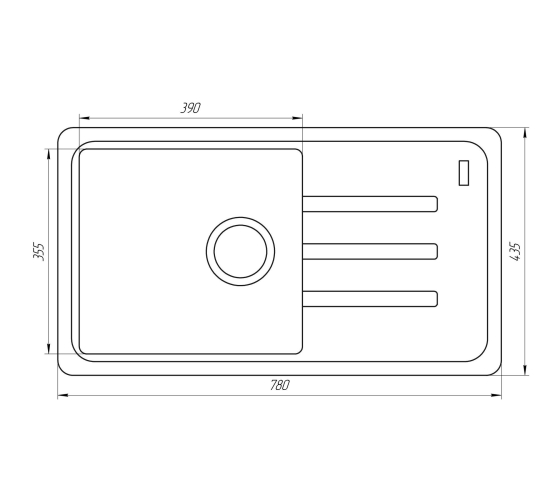 Кухонна мийка Globus Lux LUGANO графіт 780x435мм-А0001
