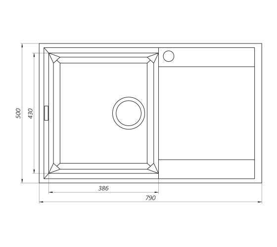 Кухонна мийка Globus Lux KOMO коричневий 790x500мм-А0006