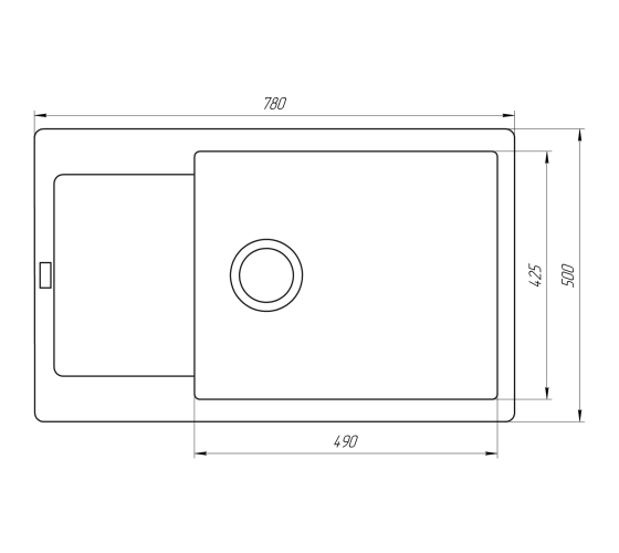 Кухонная мойка Globus Lux MALABI серый камень 780x500мм-А0005