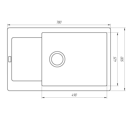 Кухонная мойка Globus Lux MALABI графит 780x500мм-А0001