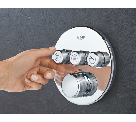 SMARTCONTROL термостат для душа/ванны с 3 кнопками, накладная панель