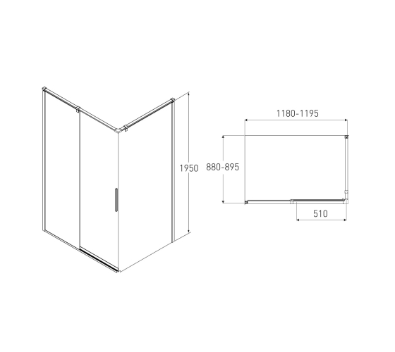 Душова кабіна Volle LEON 120x90 см (10-22-244glass)